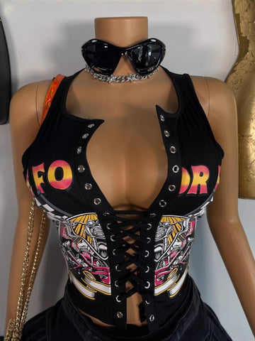 Exotic Draw Strip Top