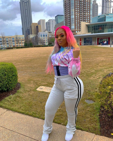 Black Line Stacked Pants