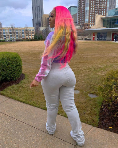 Black Line Stacked Pants